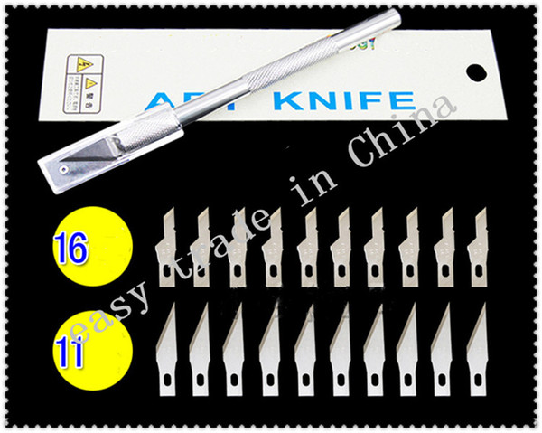 Wholesale-Metal Scalpel Knife non-slip Tools Kit Cutter Engraving Craft knives + 10pcs Blade Mobile Phone Laptop PCB DIY Repair Hand Tools