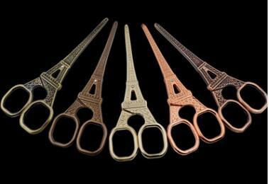 Free shiping Eiffel tower scissors vintage style Stainless steel handmade household stationery scissors