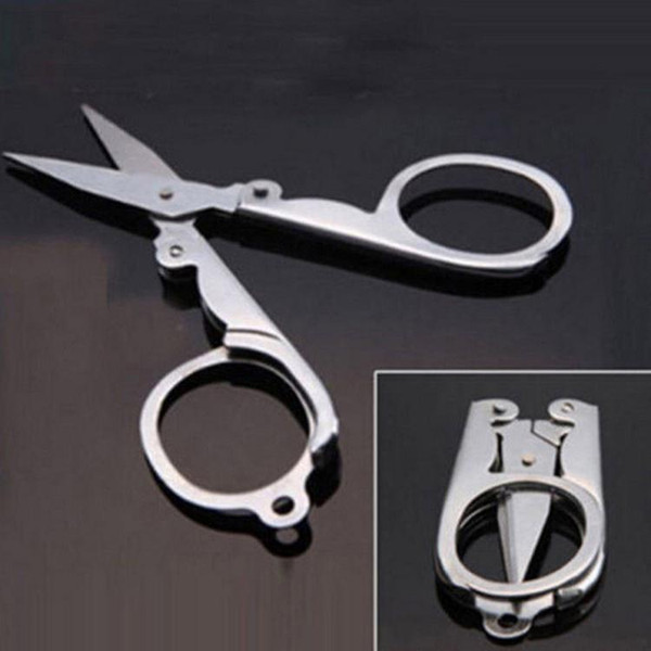 -Home Portable Hot Sale Folding Scissors Mini Folding Scissors Travel Scissors Color Silver OSS-0196