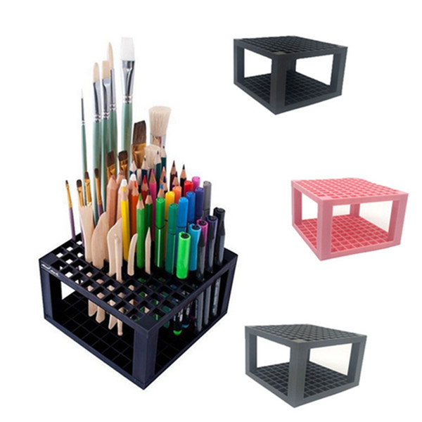 96 hole pen holder Plastic Pencil Brush Holder organization rack desk Stand Organizer Holder for Pens Paint Brushes Colored Pencils Markers