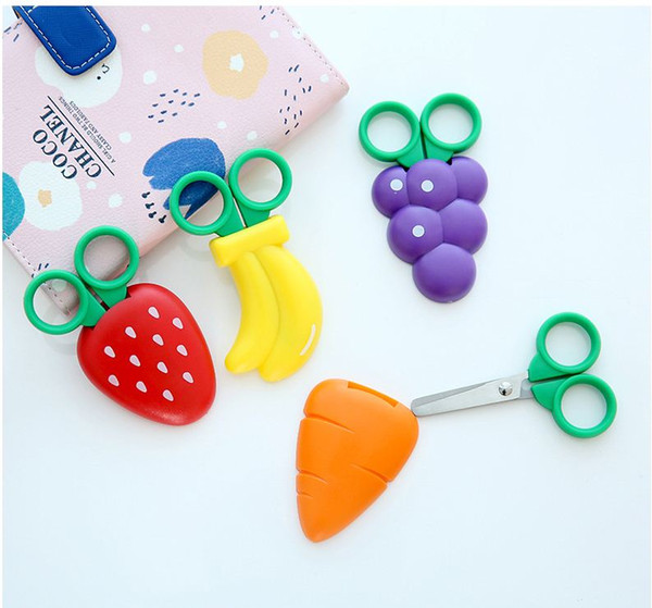 Wholesale Ccutting supplies Office Paper-cut Handmade Stainless Steel lovely Fruit shape Scissors Student Stationery Household Scissors #423