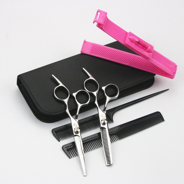 Hairdressing Scissors Flat Cut Tooth Scissors Thinning Bangs Artifact Child Haircut Haircutting Hair Tools Set Free Shipping