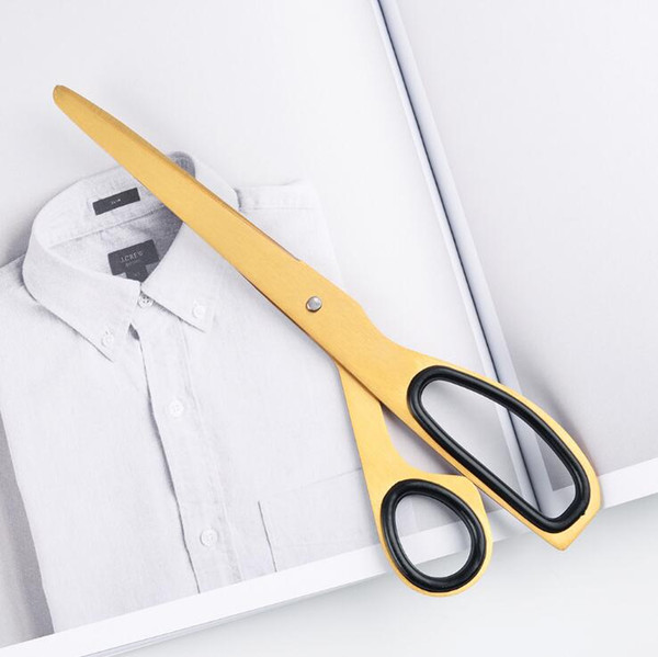 7.8 Inch All-Purpose Ergonomic Metal Scissors for Office/Home Use, Soft Grip Handle Stainless Steel DIY Scissor (Golden Tone)