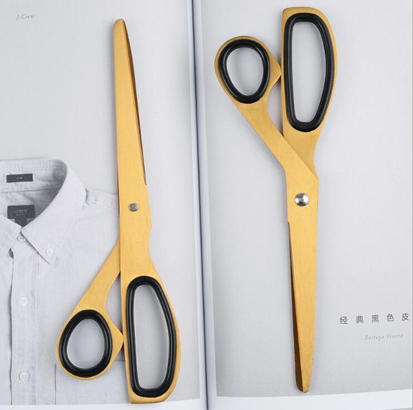 7.8 Inch All-Purpose Ergonomic Metal Scissors for Office/Home Use, Soft Grip Handle Stainless Steel DIY Scissor (Golden Tone)