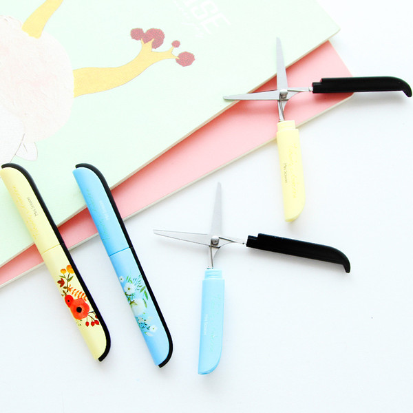 New Creative Flowers Pattern Portable Scissors Stationery Scissors Novelty Household Scissors