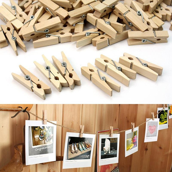 50 Pcs/set Useful Mini Wooden Clothes Photo Paper Peg Clothespin Craft DIY Clips order<$18no tracking