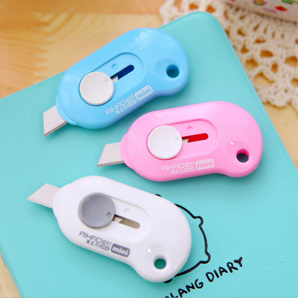 Cute Kawaii Safe Utility Knife With Plastic Protective Shell Creative Mini Stationery Box Cutter For Kids Office School Supplies