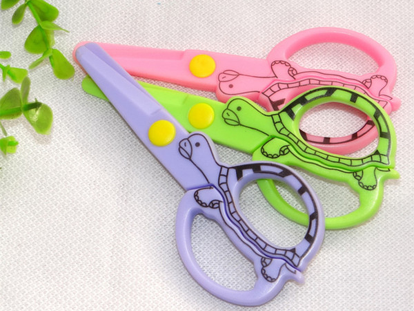 Plastic safety scissors kids' DIY handwork crafts scissor School stationery supplies Mixed color DL_CR002