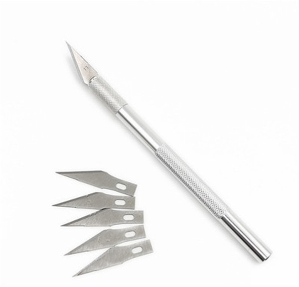 Non-slip metal scalpel tool engraving tool Silver white sharp Aluminum alloy art carving knife DK30001