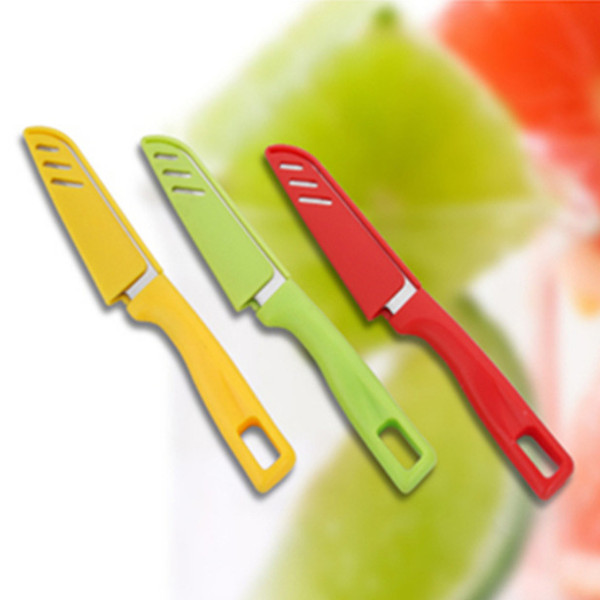 Spot Supplies 4 Inch Fruits Knife Colour Non-slip Handle Knife Exit Single Branch Fruits Knife Plug-in Card Packing