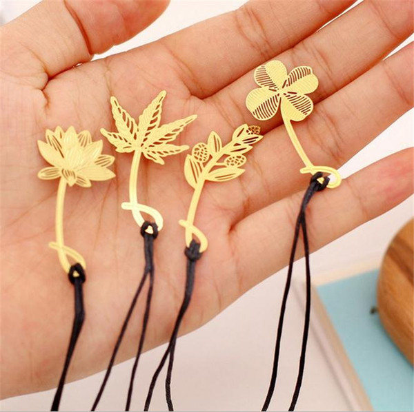 New Fashion vintage exquisite plant cutout blade metal bookmark / metal openwork bookmark 1237