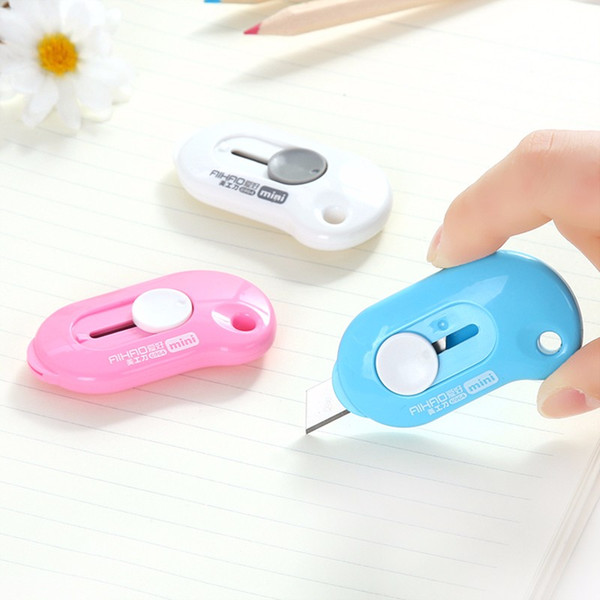 Office Stationery Small Mini Utility Knife Escolar Paper Cutter Cutting Paper Razor Blade School Supply Color Random