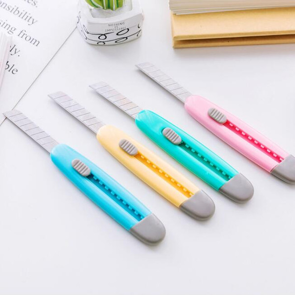 cute mini utility knife portable plastic stationery cutting knife paper cutter cutting tools school office supplies