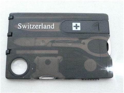 Wholesale-TK0100/ 10 pcs/lot Swizerland 12 IN 1 Tool Knife Blade Business Card Knife Card Free Shipping