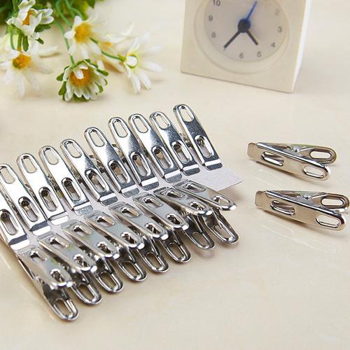 20 pcs/Lot Stainless steel Clothes pegs Metal clips for coat pants laundry drying hanger rack washing Novelty households 7302