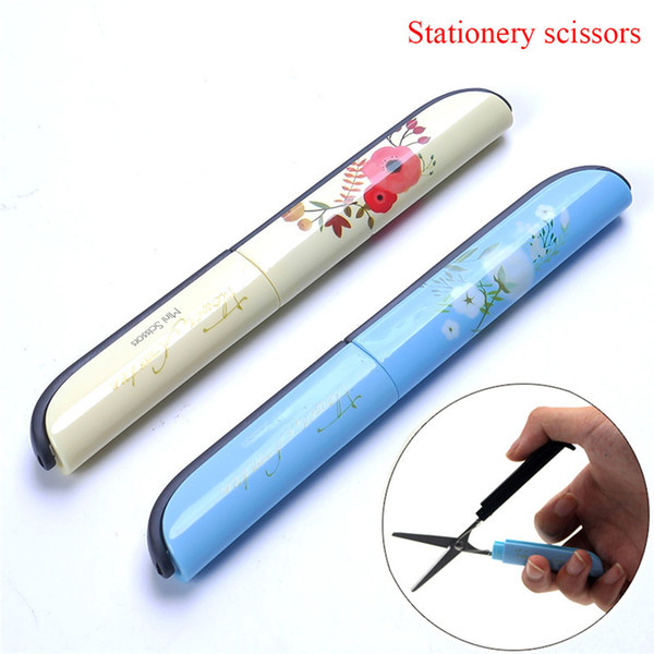 Student Children safety portable folding type Scrapbooking scissors Office cutting supplies Chinese style flower For Kids Gift free shipping