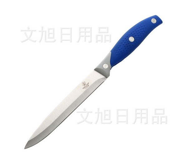 Spot Supplies Double Blister Packing Rubber Handle Stainless Steel General Service Utility Knife Fruits Knife