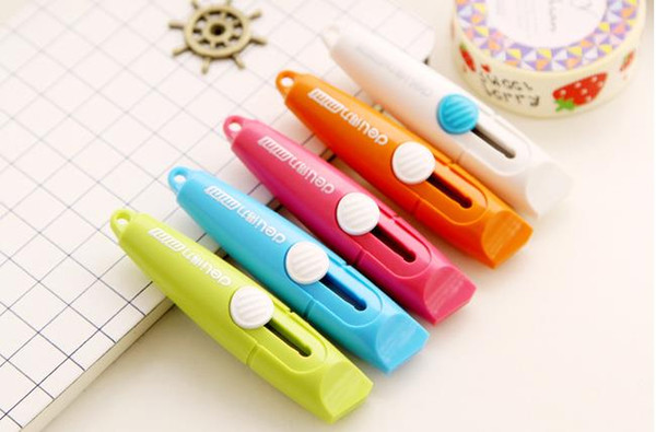 Wholesale-20PCS box cutter utility knife knife color mini portable small utility knife letter opener