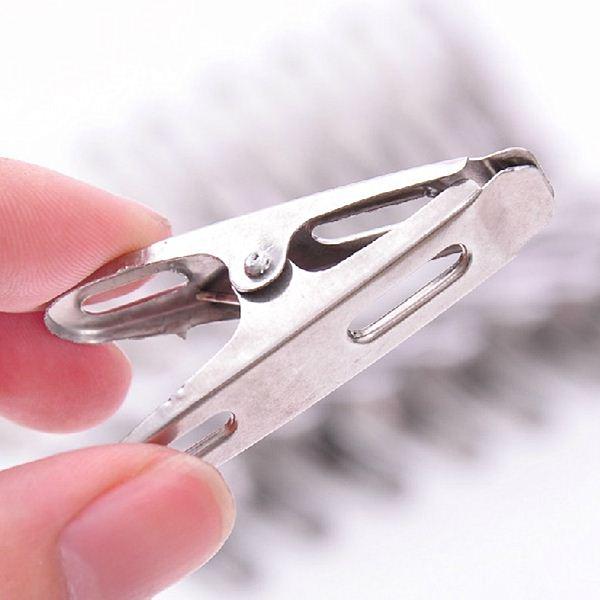 200 pcs/Lot Metal pegs Stainless steel Clothes clips for pants laundry drying hanger rack washing School home supplies 7302