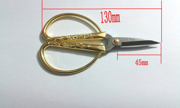 Wholesale-5pcsx mini Gold plated Mini high quality Alloy Household Shears Scissors