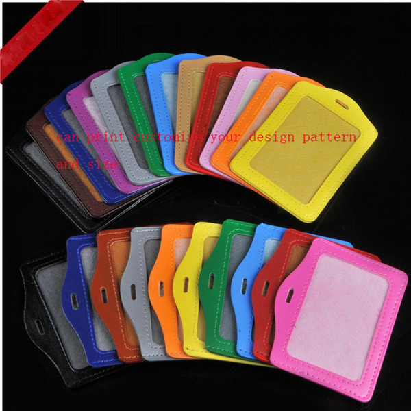 pu leather Id Tags Set Working Permit Bus Card employee's card set Badges Holder can print customize your company design pattern and size.