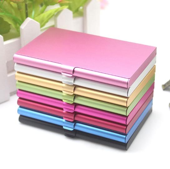 Business Name Credit ID Card Case Holder Aluminum Business Card Holder card files Aluminum Multi Color