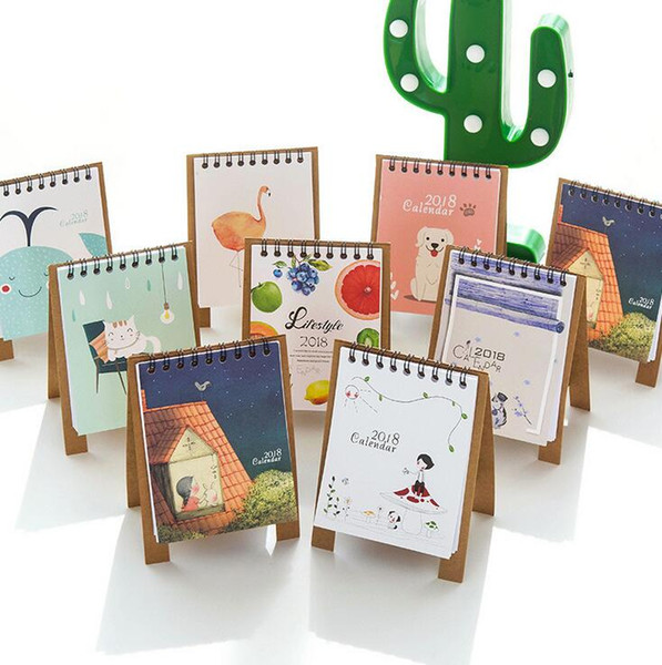 Mini Desktop Paper DIY Animals dual Daily Scheduler Table Planner Yearly Agenda Organizer new Arrived 2018 Fresh Style