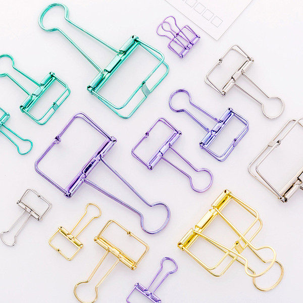 NEWLIFE Metal Hollow Dovetail Clip Hand Account Notepad School Paper Clip Creative Stationery Clip