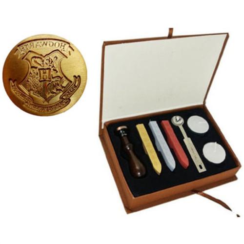 Vintage Harry Potter Hogwarts Stamp Wax Seal Stamp Set Gift Box with 3PCS Wax Stick+1 stamp