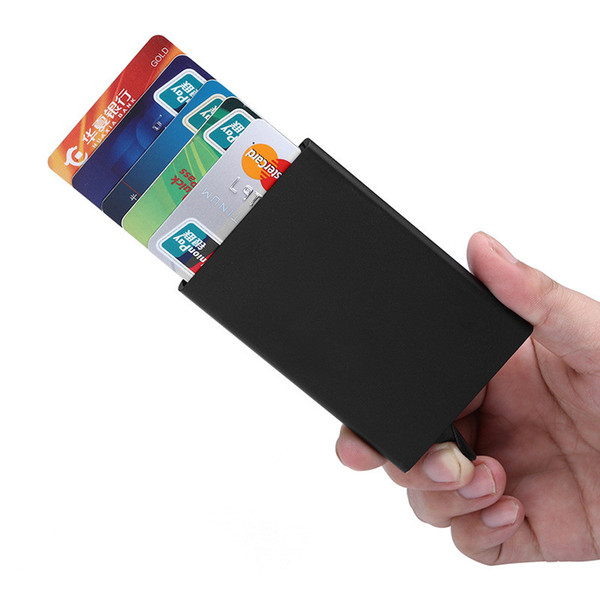 Automatic Card Holder Case Bags Men Pop Up Business Card Pack Aluminum Alloy Portable Male Metal Passport ID Card Wallet