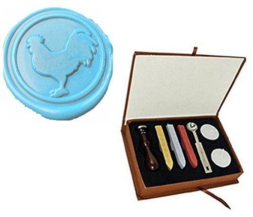 Rooster Vintage Wax Seal Stamp Gift Set With Gold Red Silver Sticks Kids Gifts