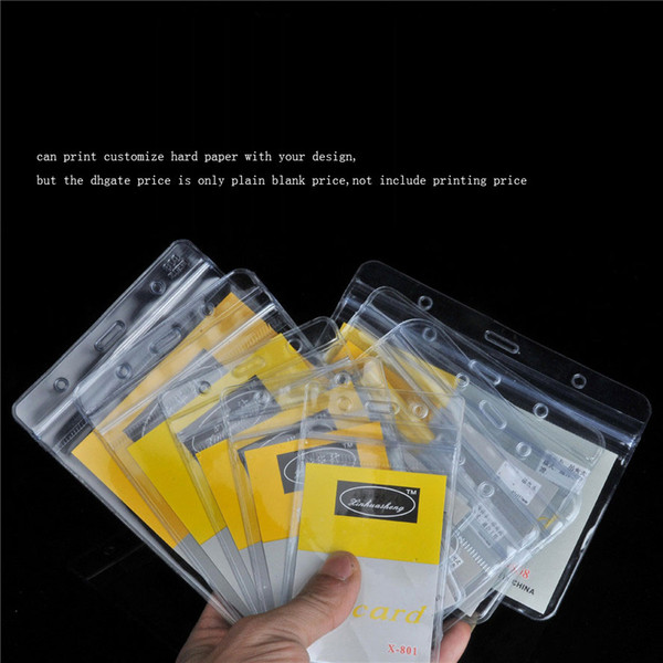 PVC lucency waterproof soft Working Permit Bus Card soft transparency employee's card set Badges Holder print hard paper with your design.