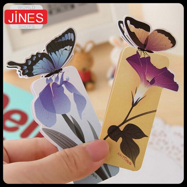 50 pcs/lot 3D Butterfly Bookmark For Beautiful Birthday Christmas Gift Book Mark Office School Supplies exquisite stationery