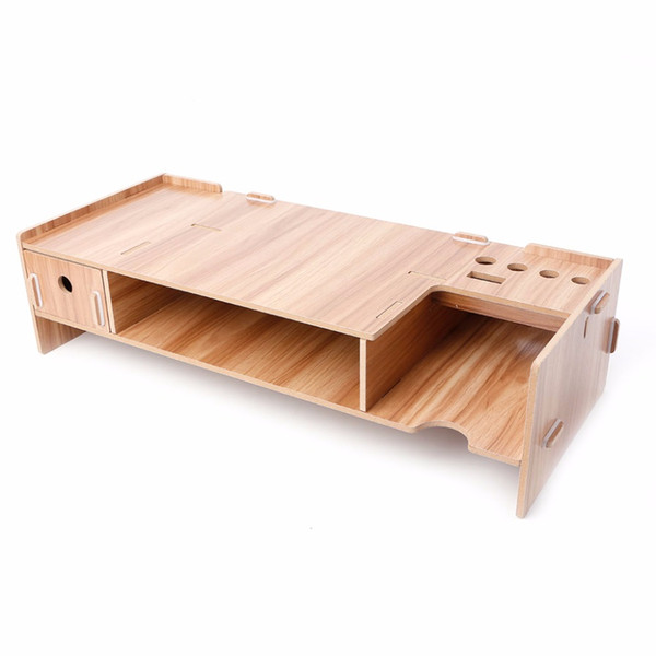 High Quality Wooden Desktop Monitor Riser TV Stand Holder Over Keyboard Desk Organizer Storage Space For Computer Laptop