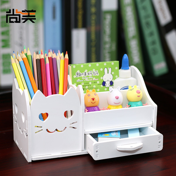 Home Office Desk Stationary Storage Box Pen Holder Desktop Storage Small Gadgets Collect Set