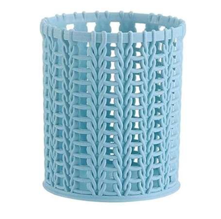 Pen Holder Container Multi-functional Rattan Weaving Hollow Out Round Pen Container Pot Container Solid Pencil Holder Organizer