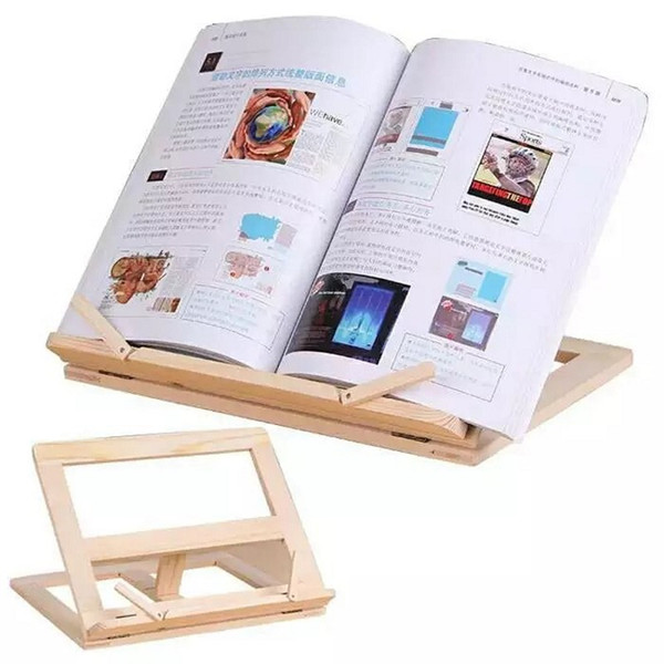 Adjustable Portable Wood Book Stand Holder Wooden Reading Stands Laptop Tablet Recipe Stands Desk Organizers W9921