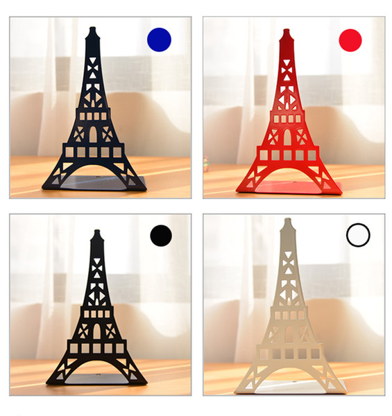 2 pcs/pair Fashion Eiffel Tower Design Bookshelf Large Metal Bookend Desk Holder Stand for Books Organizer Gift Stationery