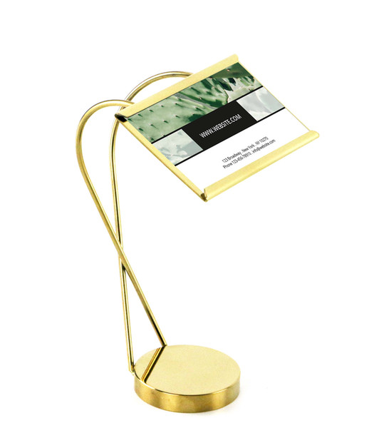 Hotel restaurant party food name price list card label tag frame stand gold stainless steel label holder desktop tabletop