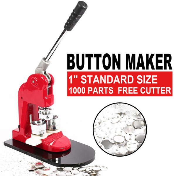 1inch 25mm Badge BUTTON MAKER PRESS Making Kit Button Maker Machine and 1000 Badges Parts and Circle Cutter