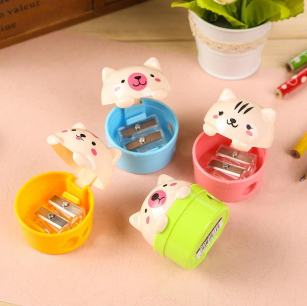 novelty mini colourful pencil sharpeners grinder with erasers brush for office school girls supplies machine pencil sharpener