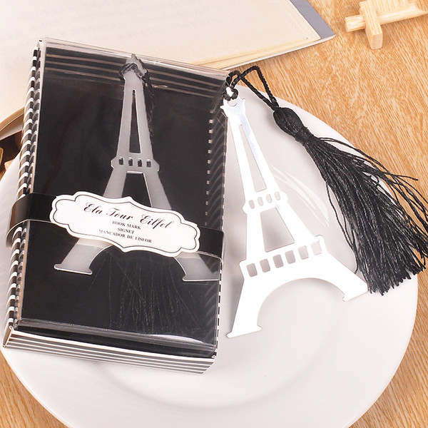 Metal Bookmarks sliver gift Tassels Stainless Steel Eiffel Tower Bookmarks stationary bookmark Wedding Favors nice gift Bookmark for Books