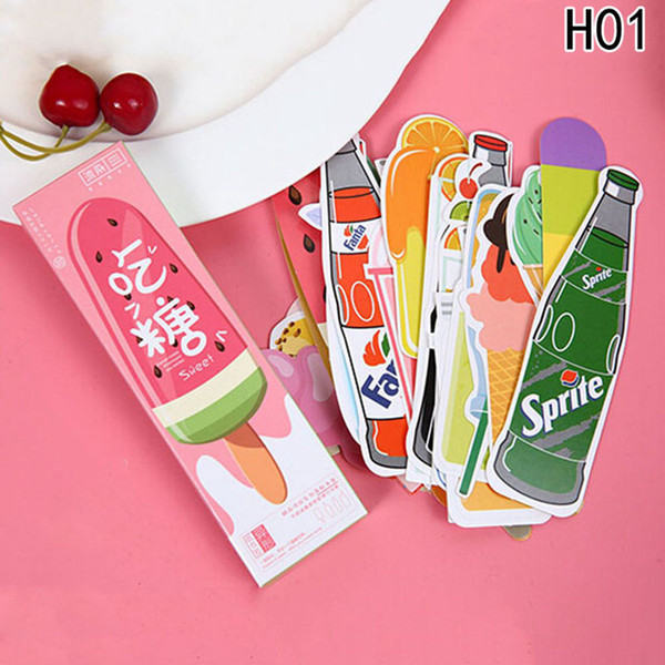 2019 30 pcs/lot Cute Kawaii Ice Cream Soda Paper Bookmark Gift Stationery Film Bookmarks Book Holder Message Card School Supplies