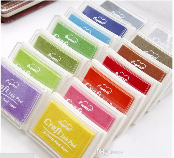 DHL Free Shipping 500pcs Multi Color 15 colors DIY Work Oil Gradient Stamp Set Big Craft Ink Pad Inkpad Craft Paper