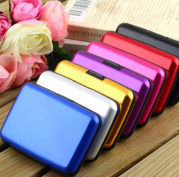 Wallet RFID Pocket Water Resistant Business ID Credit Card Metal Case Holder Card Files Aluminum