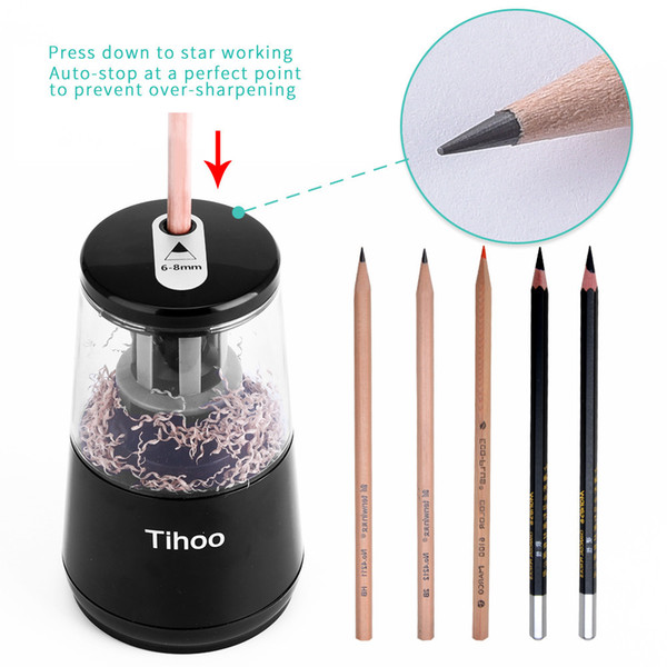 NEW Automatic Electric Pencil Sharpener Electric Pencil Sharpener Plug + Batteries Double Power Supply Automatic Pencil Sharpener