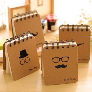 300pcs/lot* Retro Design Men Style loose-leaf Memo Pads Coil Book Portable Pocket Notebook Diary Notepad, Size 10*8.5cm