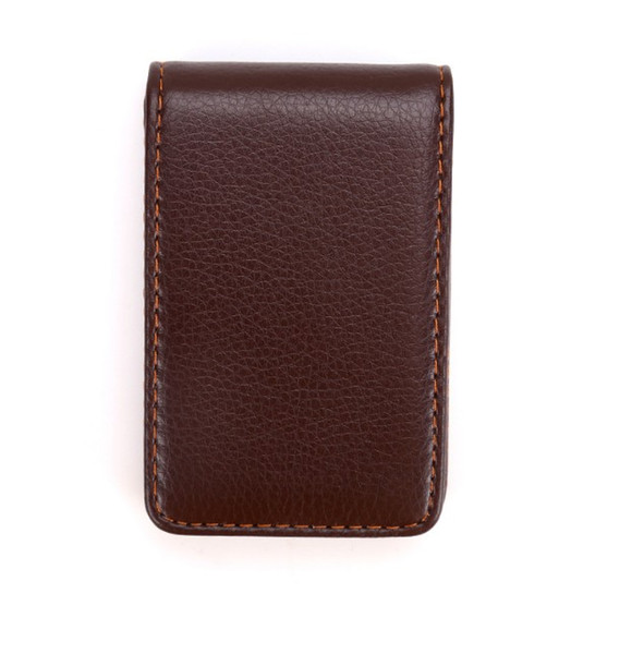 Wholesale Men Manufacturers Fashion Stainless Steel Pu imitation leather Business Card Case Magnetic Card Clip