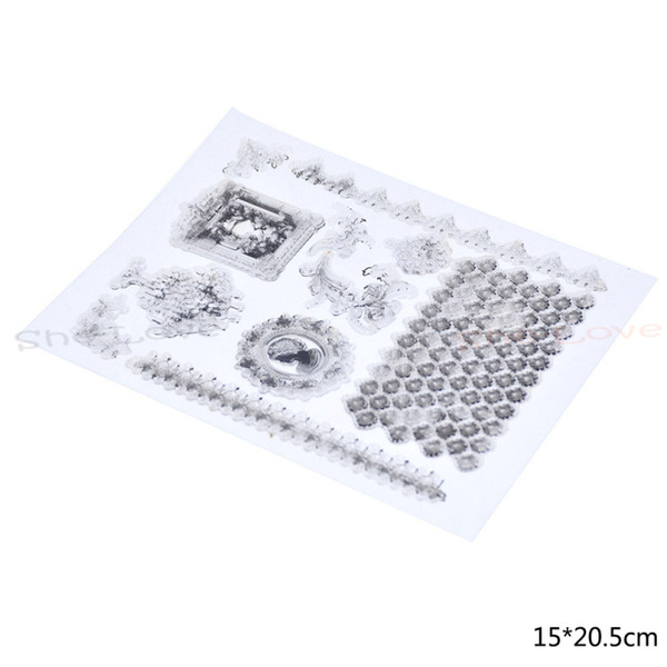 Wholesale-Cute Transparent Clear Stamp Seal Mix Flower Pattern Photo Album Scrapbooking DIY Craft 1 Sheet