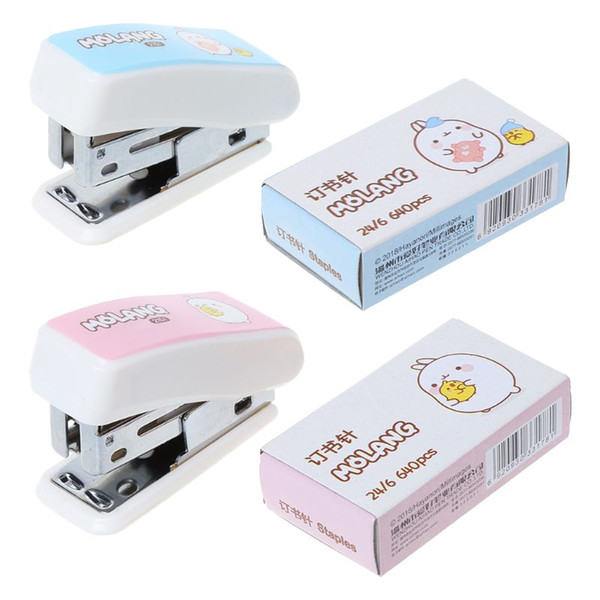 Mini Cute Rabbit Stapler Staples Set For Office Student School Supplies Home Stationery Gift